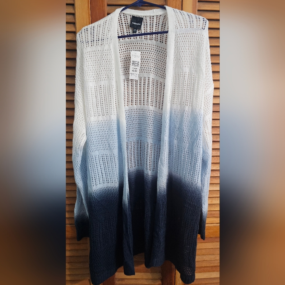 Wallpaper Blue & White Ombre Knit Cardigan | Size XL | NWT